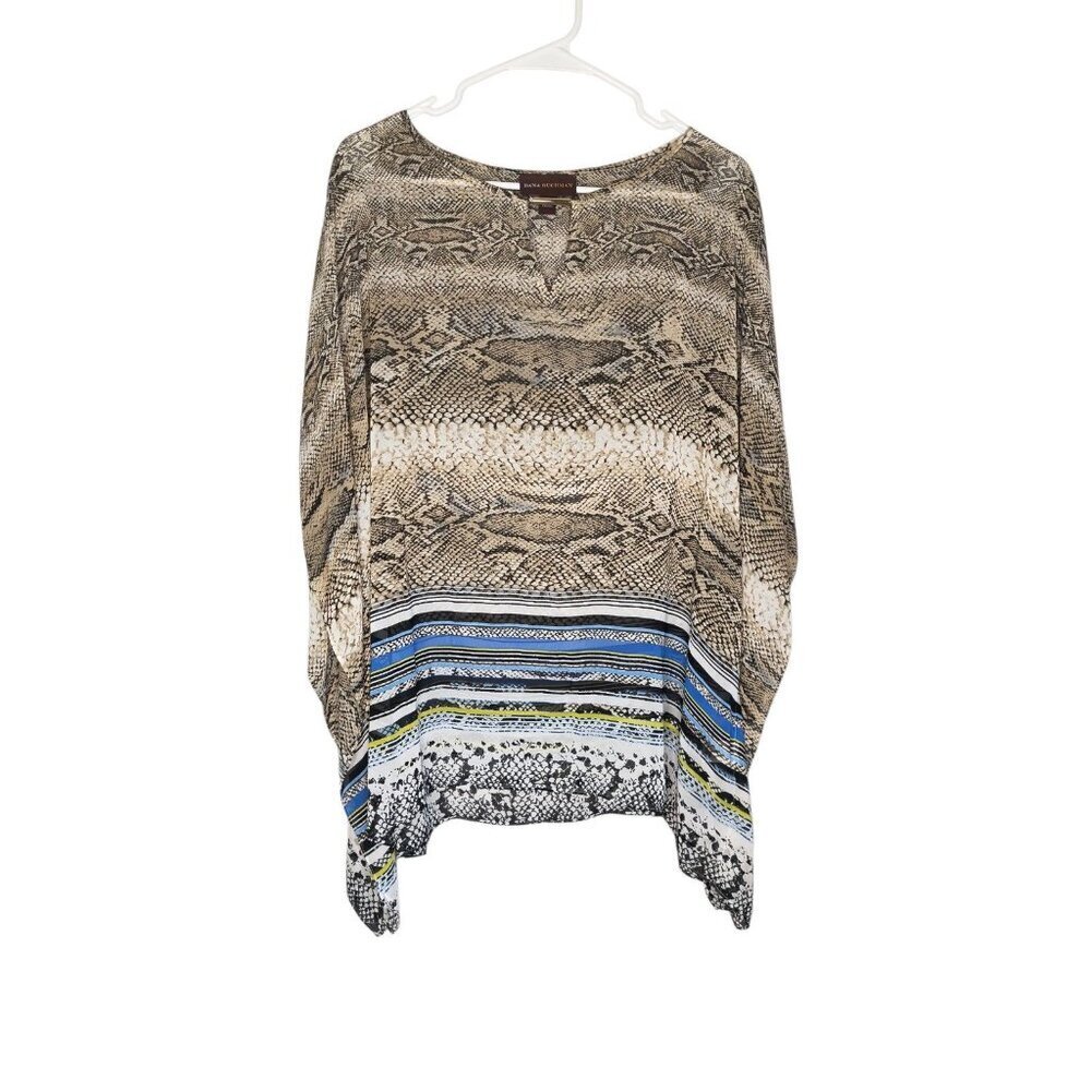 Dana Buchman Poncho Cape XL Snakeskin Artsy Boho Witchy Whimsy Goth Edgy